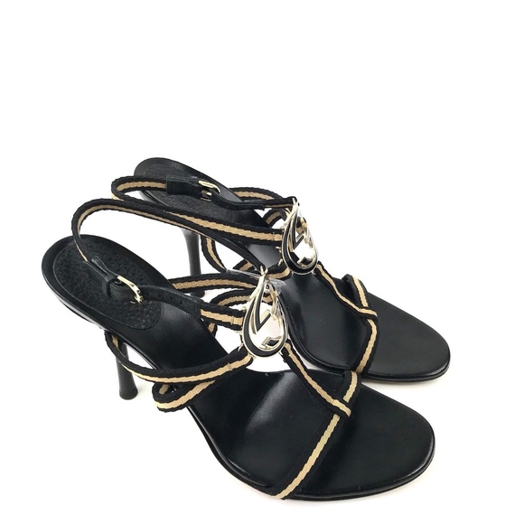 Gucci GG Logo Open Toe Stiletto Sandal Heel Sz 9 - Picture 4 of 8